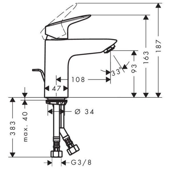 Hansgrohe Logis 100 de Lavabo