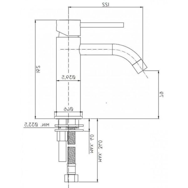 Paffoni Light Grifo Lavabo Alto Negro Mate