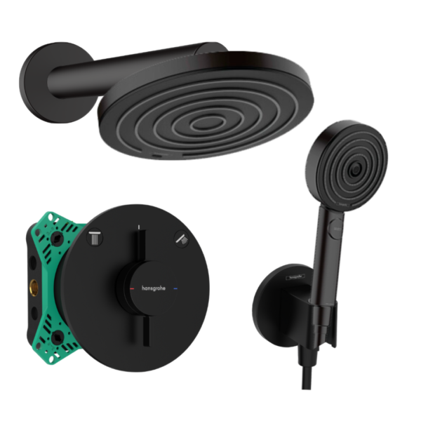 Hansgrohe Pack Empotrado DuoTurn S Pulsify Negro Mate